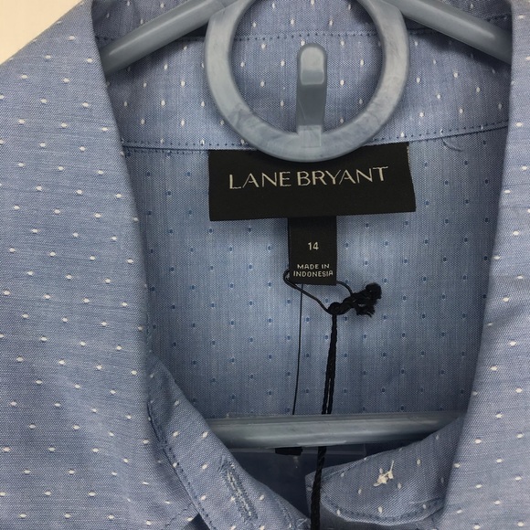 Lane Bryant blue button down top size 14 NWT - Picture 4 of 5